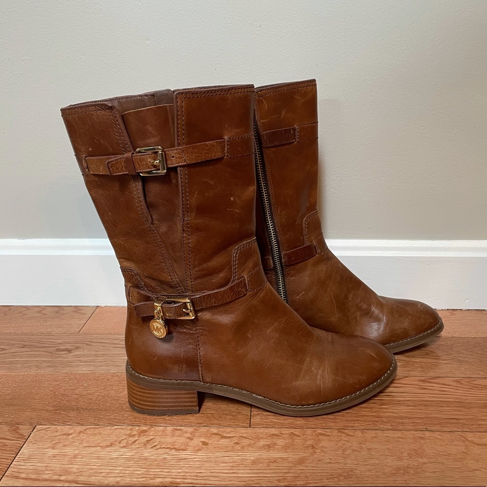 Michael Kors Calf High Brown Leather Boots